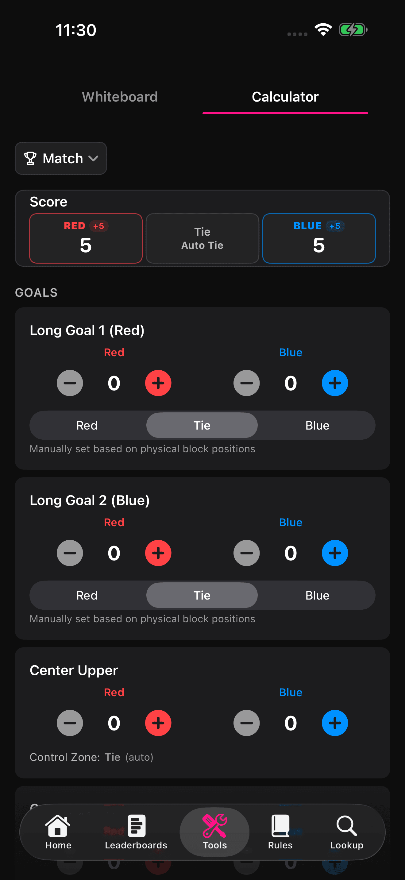Scoutly dark mode Override calculator screen